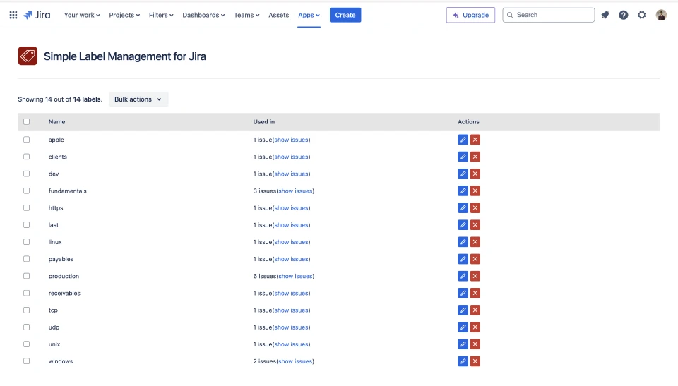 Simple Label Management for Jira